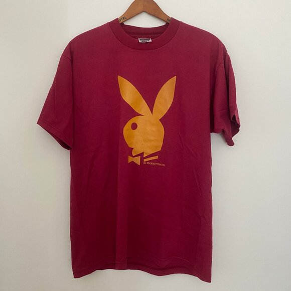 VINTAGE 90S PLAYBOY BUNNY LOGO PLAY BOY BUNNY TSHIRT SIZE MEDIUM - Picture 1 of 10